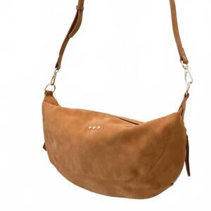 NEW PRETTY SIMPLE women's netty nubuck crossbody bag in camel